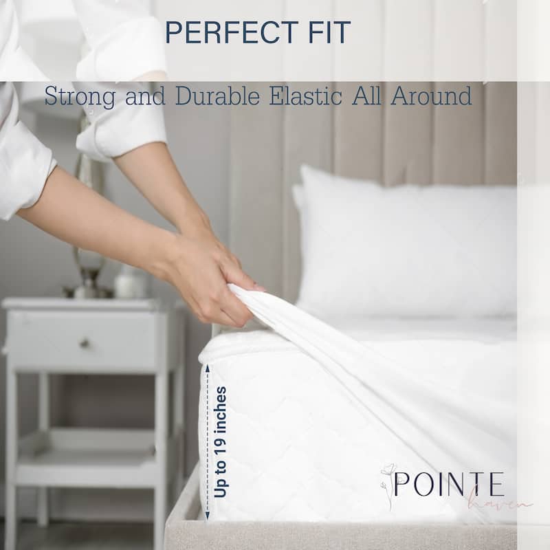 Pointehaven Combed Cotton Percale Crisp Breathable Solid or Printed Sheet Set