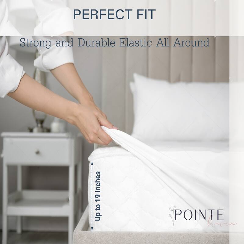 Pointehaven Crisp Percale Printed Long Staple Combed Cotton Sheet Set