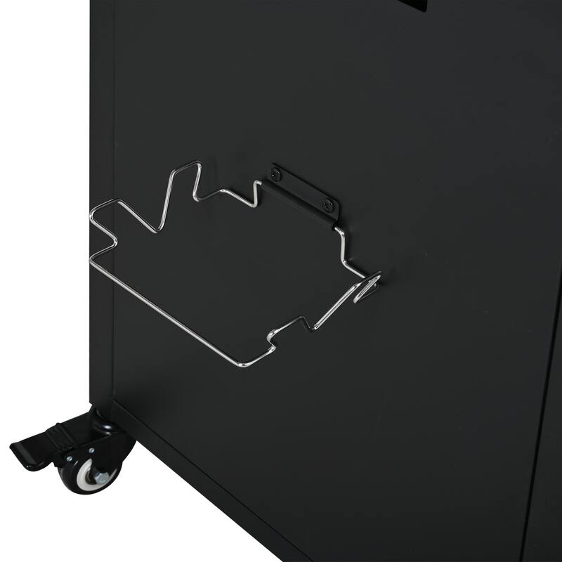 Foldable Outdoor Prep Station BBQ Cart with Trash Rack, Portable Kitchen Island Grill Cart with Foldable Top