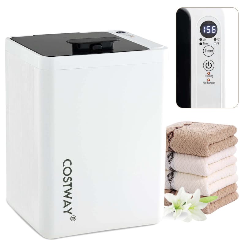 23L Towel Warmer Bucket Large Hot Towel Heater w/ Auto Shut Off - White - White