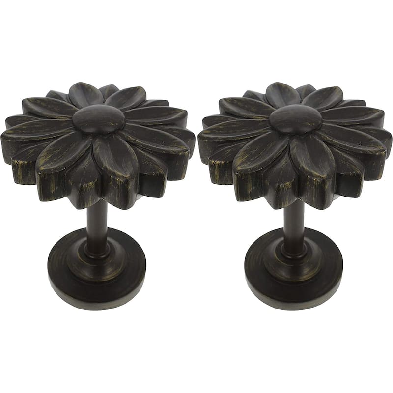 MERIVILLE Set of 2 Blossom Window Drapery Medallion Holdbacks - Bronze - Set of 2