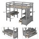 preview thumbnail 5 of 10, Gray Twin Size Pine Loft Bed with Built-in Desk & Drawers