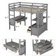preview thumbnail 5 of 20, Twin Loft Bed with Desk, Drawers & Shelves, Space-Saving, Grey Finish