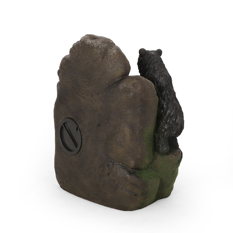 23.75" High Hand Crafted Weather Resistant Floor Fountain, Moss + Black