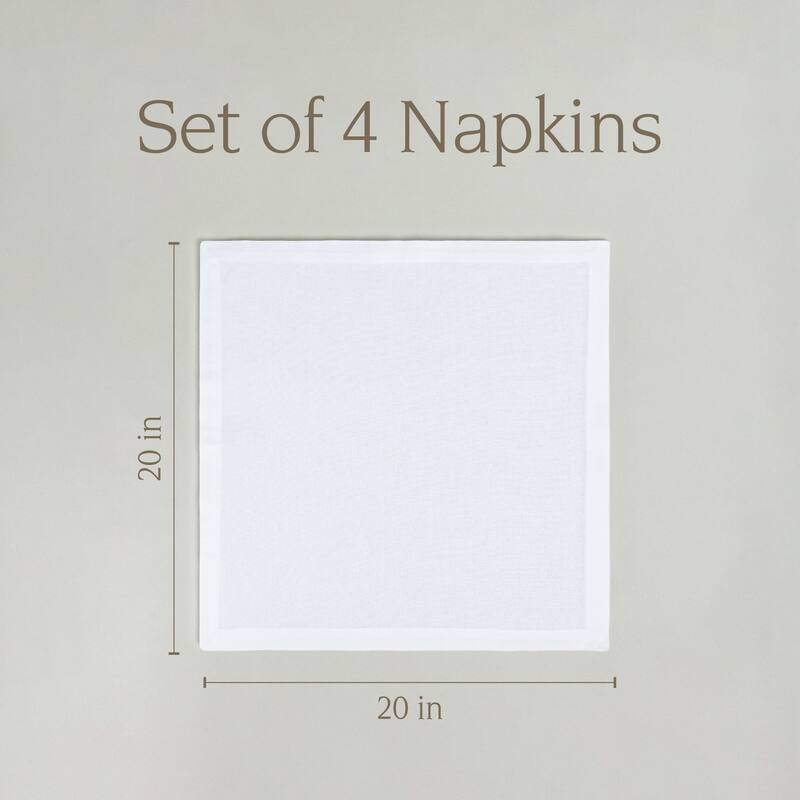 over&back Woven Chambray Cotton Cloth Napkins - Machine Washable (Set of 4)