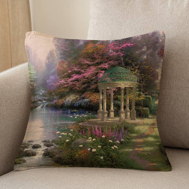 Thomas Kinkade The Garden of Prayer Indoor Decorative Pillow by Laural Home