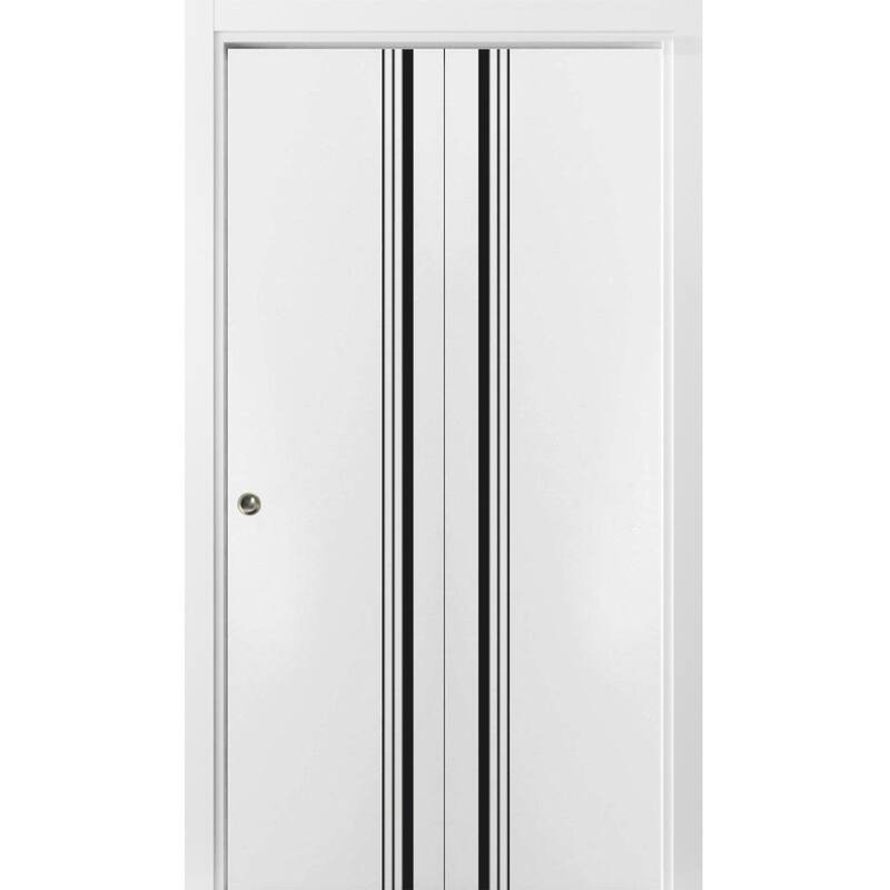 Bi-fold Doors 36 x 80 Planum 0011 White Silk with Sturdy Tracks - White - 60" x 84" ( 2* 30x84)