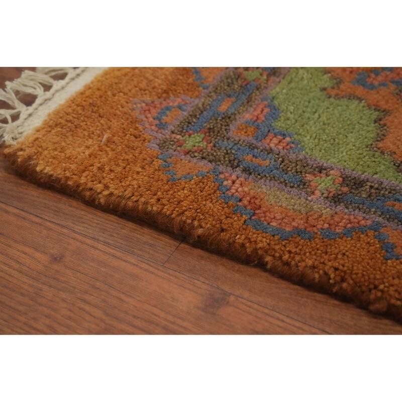 Hand Knotted Oriental 100% Wool Carpet Traditional Tribal Oranges & Rust Heriz (serapi) Area Rug - 10' 1'' X 8' 1''