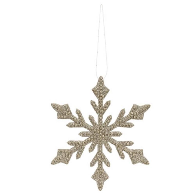 Diamond Platinum Snowflake Ornament Rhinestone Silver Holiday Hanging Accent - 6" - Silver