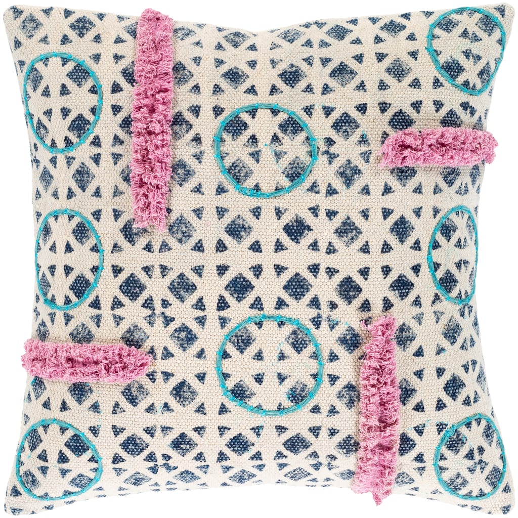 Artistic Weavers Paloma Textured Bohemian Pink & Teal Throw Pillow