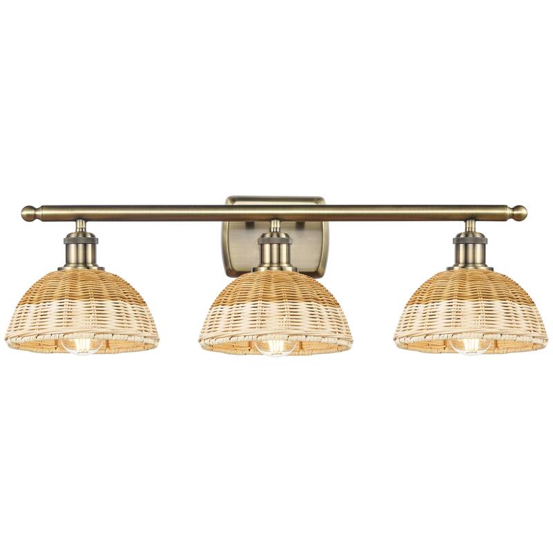 Innovations Lighting Endless Possibilities Ballston - Bristol Natural II - 3 Light 28" Bath Vanity Light - Antique Brass