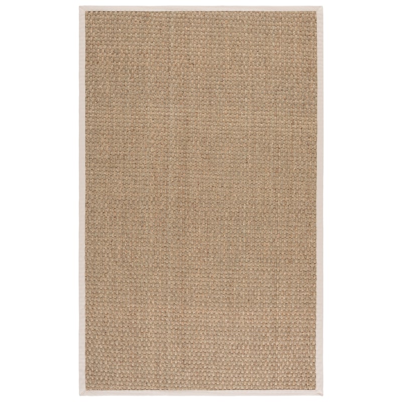 SAFAVIEH Natural Fiber Zymryd Basketweave Seagrass Rug - 5' x 8' - Natural/Ivory