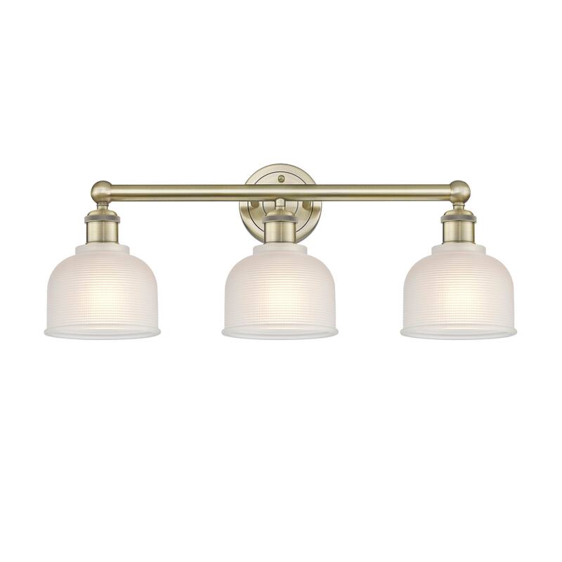 Innovations Lighting 616-3W-11-24 Dayton Vanity Dayton 3 Light 24" - Antique Brass / White