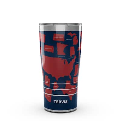 Tervis Traveler Americana Stateside Triple Walled Insulated Travel Tumbler, Stainless Steel