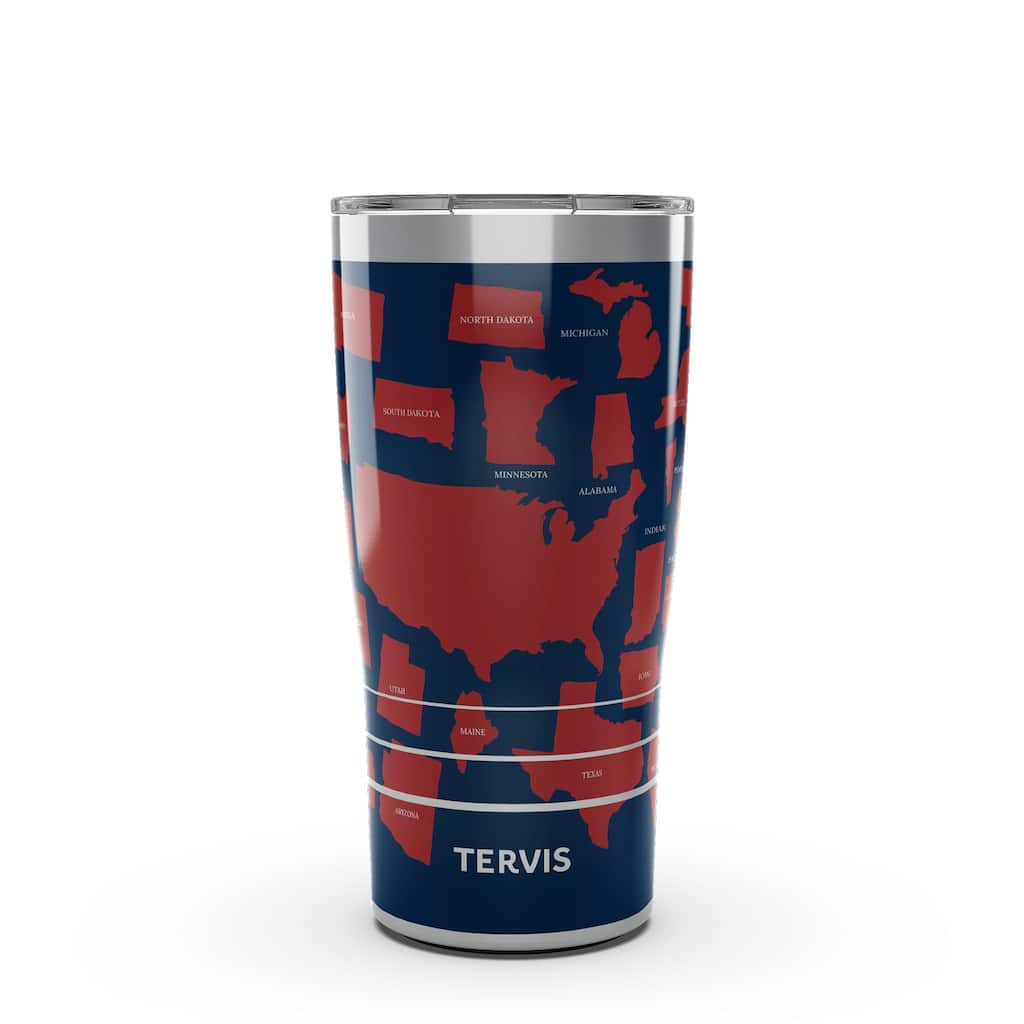 Tervis Traveler Americana Stateside Triple Walled Insulated Travel Tumbler, Stainless Steel