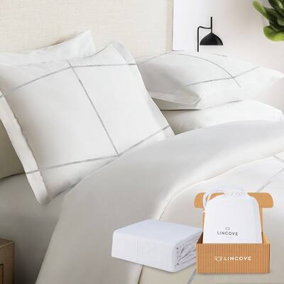 Lincove Luxury Duvet Cover Set Sofia Collection- 100% Ultra Soft Cotton Sateen