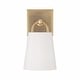 preview thumbnail 4 of 8, Brody 1-light Wall Sconce w/ White Fabric Shade