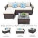 preview thumbnail 23 of 28, 3 Piece Patio Conversation Sets Outdoor Couch Patio Furniture Sectional Wicker Sofa Set