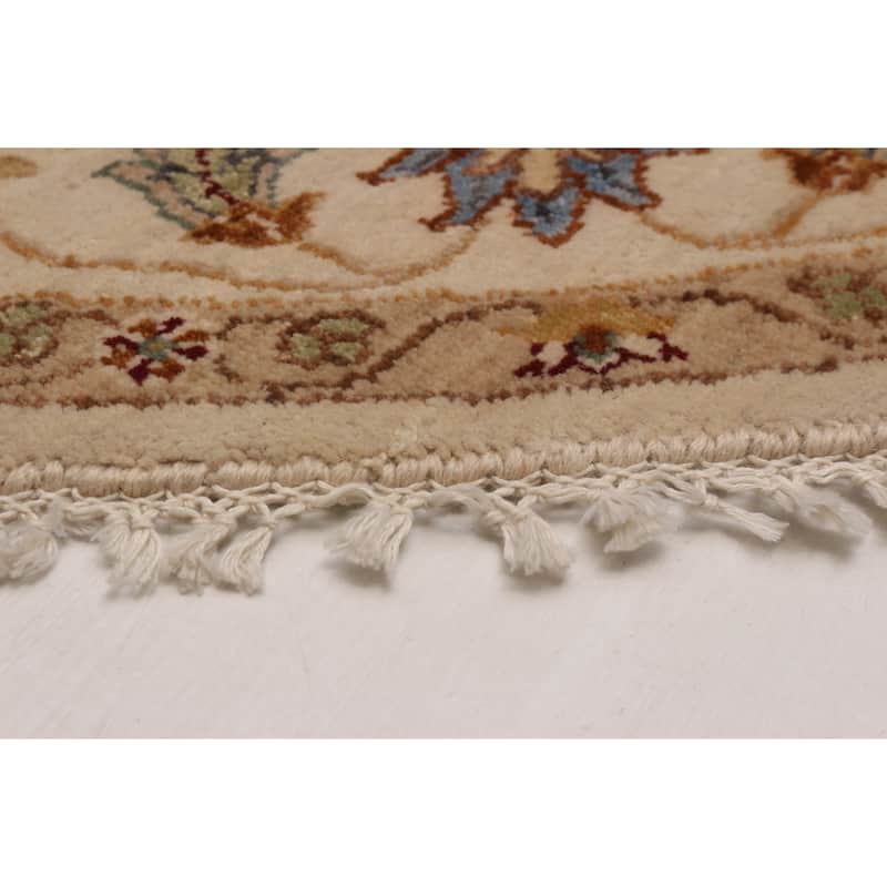 ECARPETGALLERY Hand-knotted Jamshidpour Cream Wool Rug - 5' x 5'