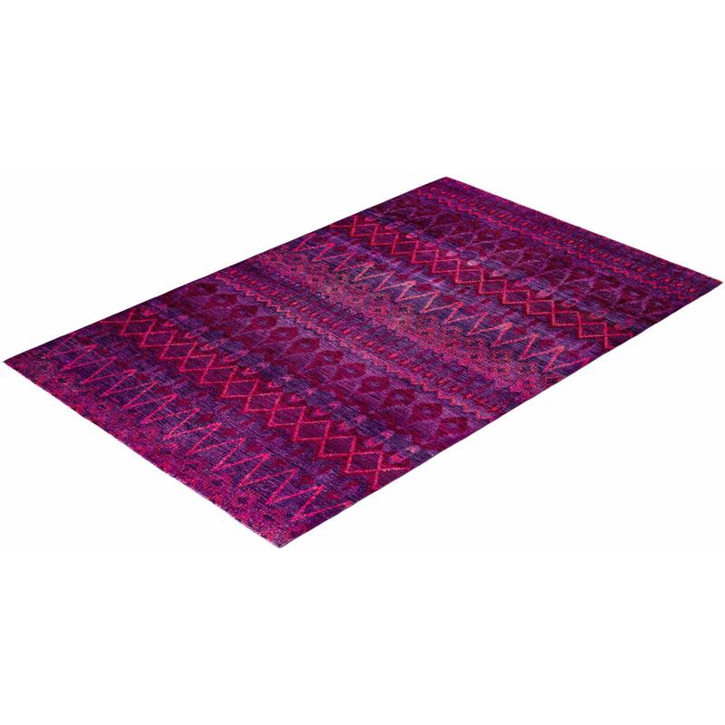 Contemporary Overdyed Wool Hand Knotted Area Rug - 6' 0" x 9' 4"
