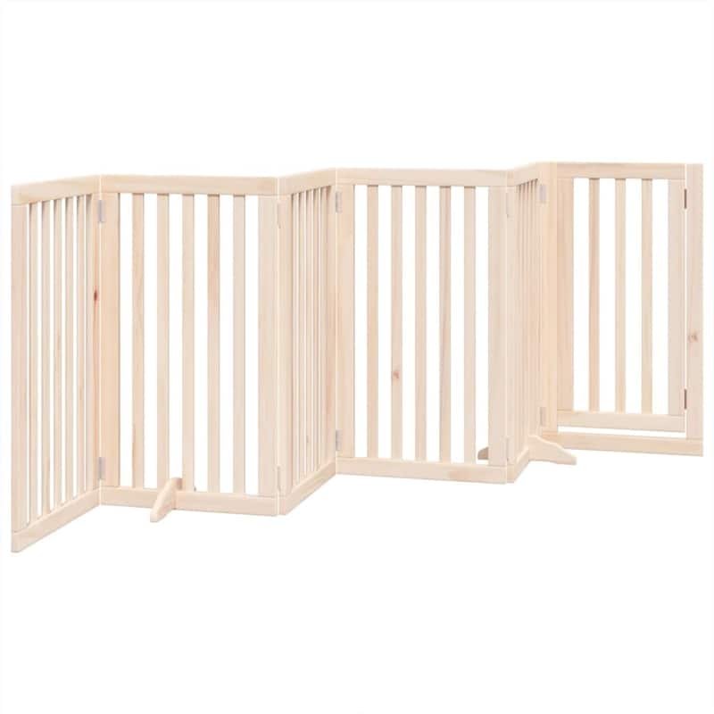 vidaXL Dog Gate Poplar wood Foldable Dog Gate Rectangular