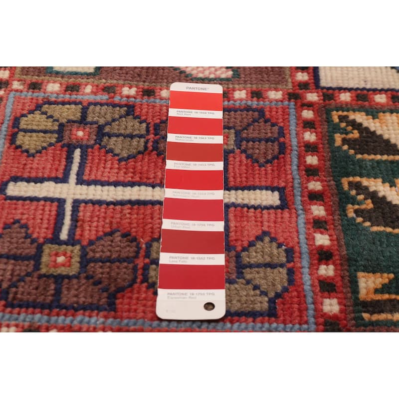 ECARPETGALLERY Hand-knotted Andelz Red Wool Rug - 3'4 x 9'8