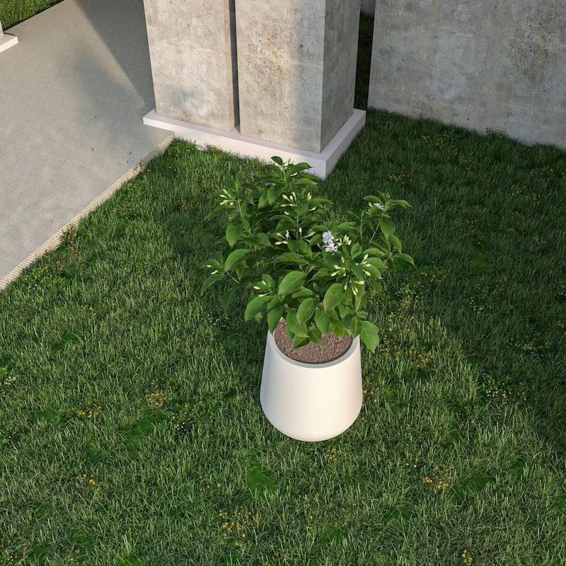 Orchid Round Decorative Fiberstone and MGO Clay Planter Pot With Drainage for Indoor Outdoor Home Office Yard Patio Porch Decor
