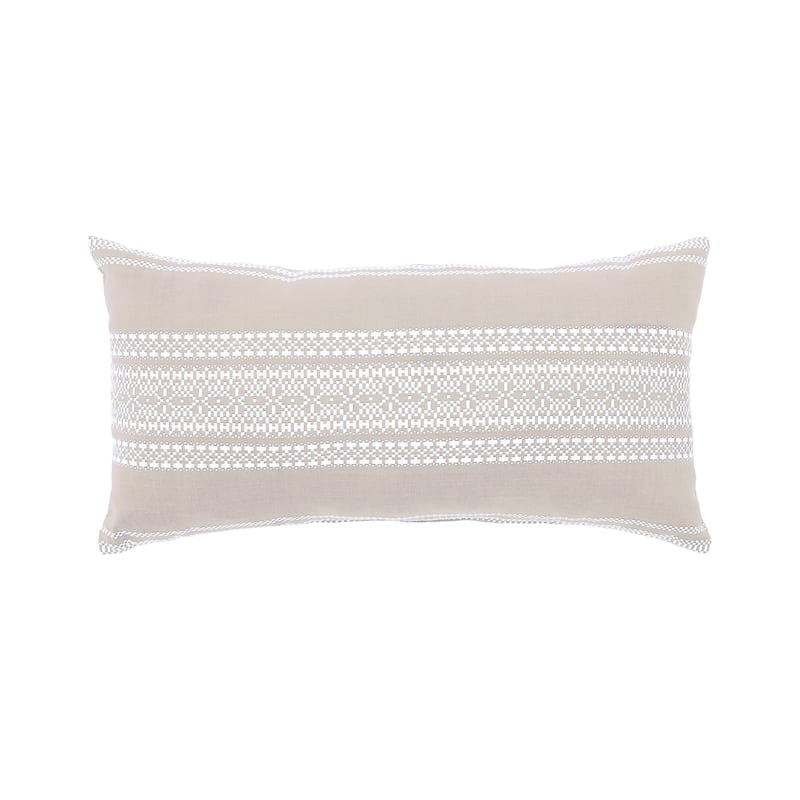 12" x 24" Clayton Dune Geometric Woven Lumbar Throw Pillow