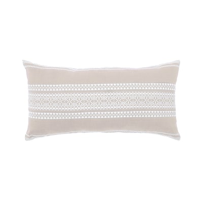 12" x 24" Clayton Dune Geometric Woven Lumbar Throw Pillow