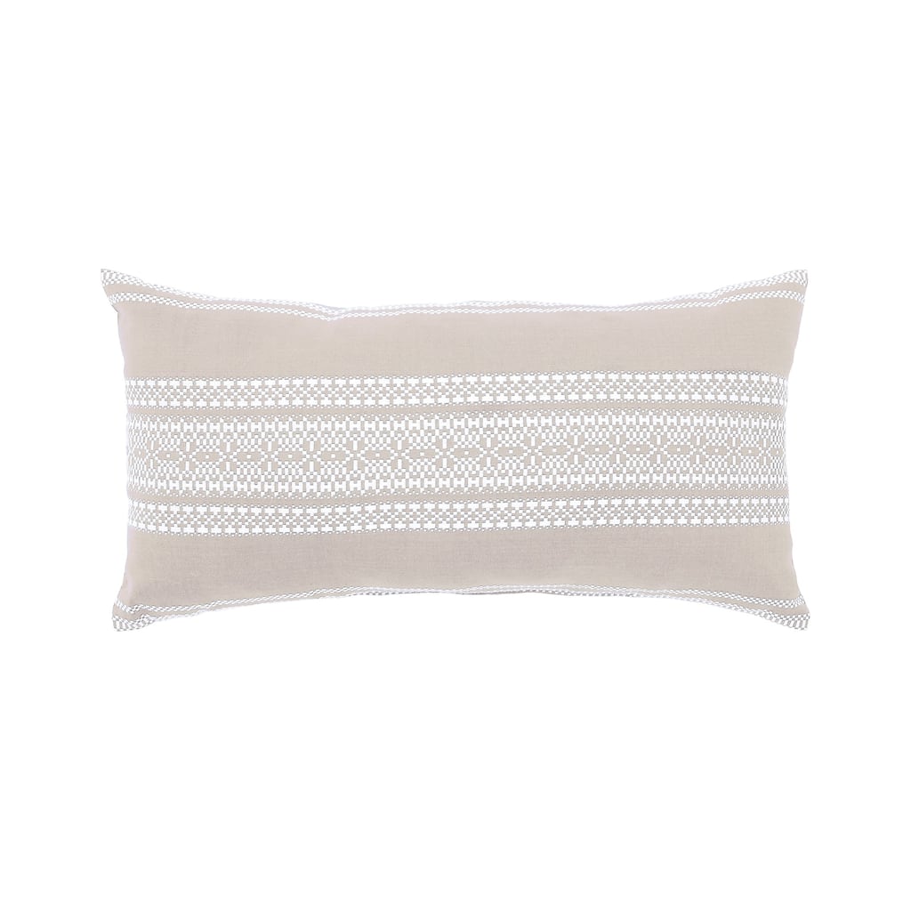 12" x 24" Clayton Dune Geometric Woven Lumbar Throw Pillow