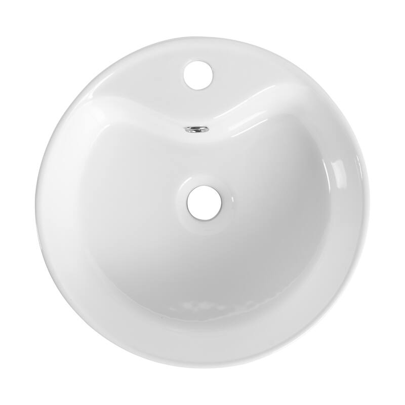 Ceramic Rotundity Above Counter White Bathroom Sink Art Basin