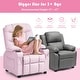 preview thumbnail 44 of 58, Costway Kids Youth Recliner Chair PU Leather w/Cup Holders & Side