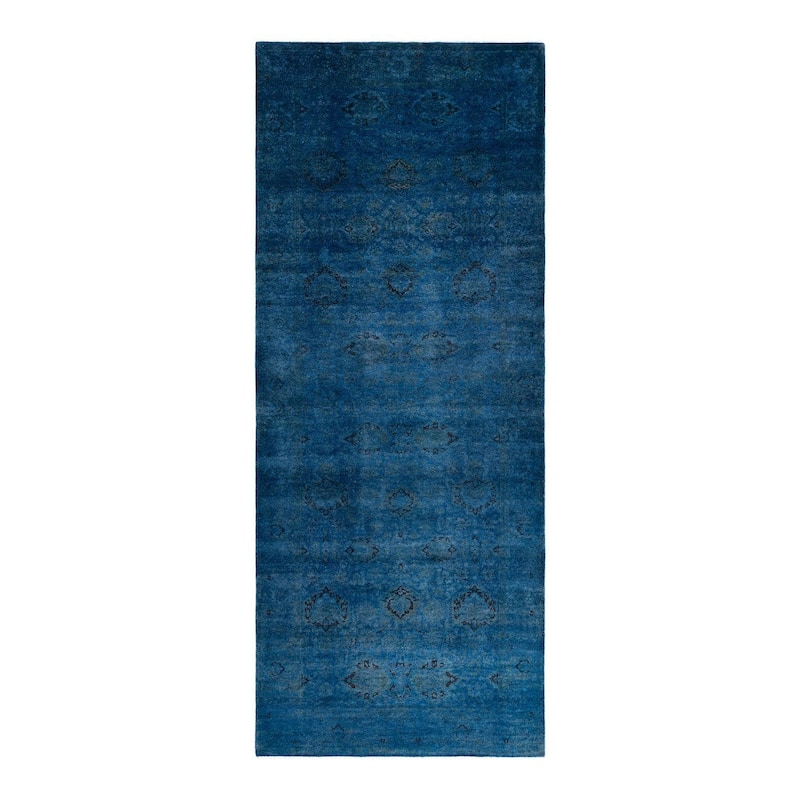 Overdyed, One-of-a-Kind Hand-Knotted Area Rug - Gray - 4' 3" x 10' 9"