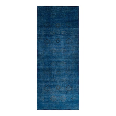 Overdyed, One-of-a-Kind Hand-Knotted Area Rug - Gray - 4' 3" x 10' 9"
