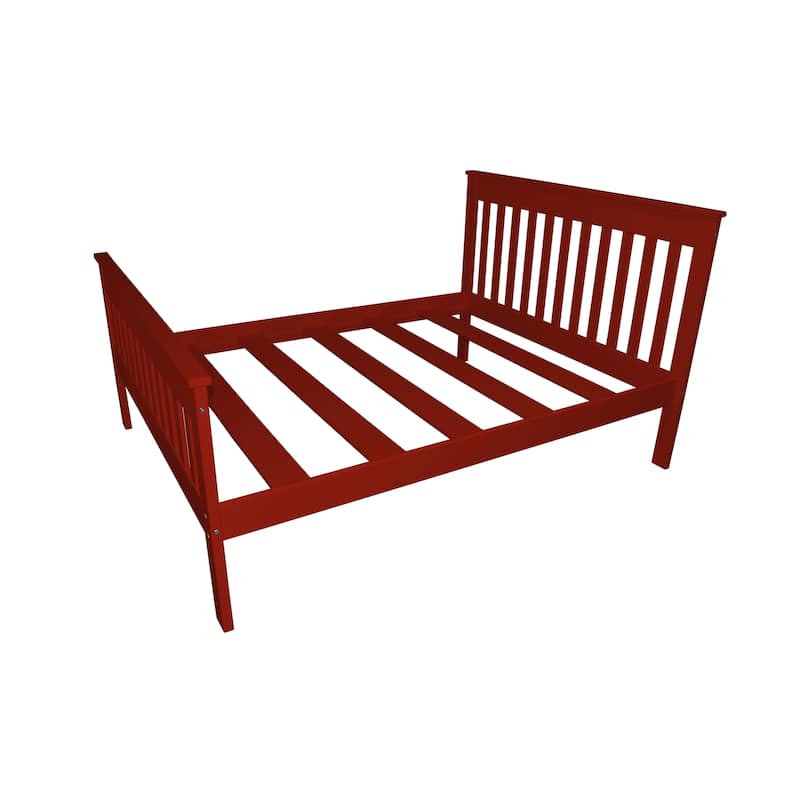 Harmony Solid Pine Queen Bed - Tractor Red - Queen
