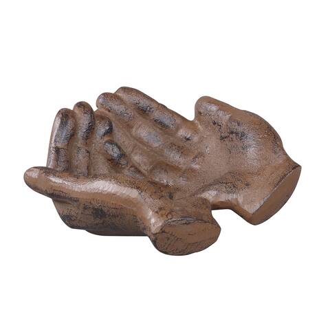 Cast Iron Hands Dish with Rust Finish