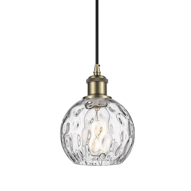 Innovations Lighting 516-1P-8-6 Athens Pendant Athens 6" Wide Mini - Antique Brass / Clear Water Glass