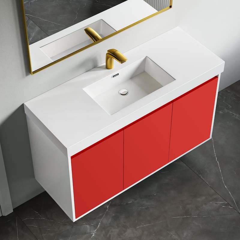 Kennan 48" Single Bathroom Vanity Set with Rectangle Legs