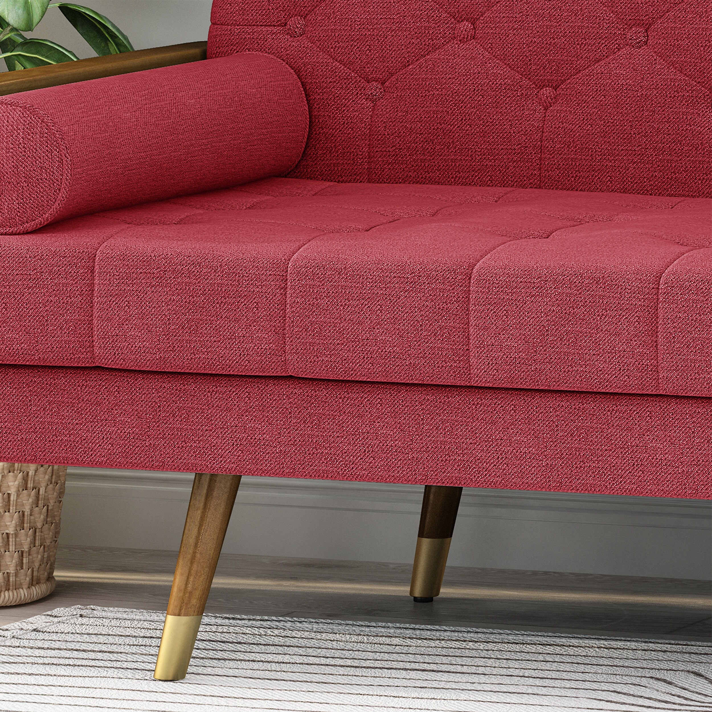 Christopher knight home aidan mid shop century modern tufted fabric sofa