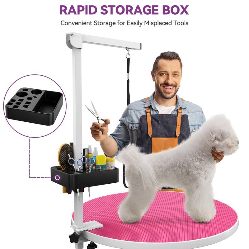 24'' W Adjustable Pet Electric Grooming Table Pink - Blue