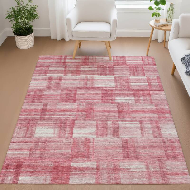 Machine Washable Indoor/ Outdoor Solid Hatches Chantille Rug