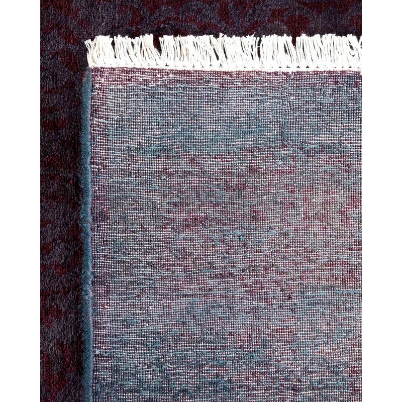 Overton Hand Knotted Wool Vintage Inspired Modern Contemporary Overdyed Purple Runner Rug - 3' 0" x 9' 3"
