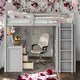 preview thumbnail 14 of 37, Muti-functional Full size Loft Bed with Drawers,Desk,and Wardrobe,Solid Construction Grey