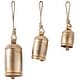 preview thumbnail 18 of 77, Gold, Gray, Bronze, Black or Red Metal Tibetan Inspired Decorative Cow Bells with Jute Hanging Rope (Set of 3)