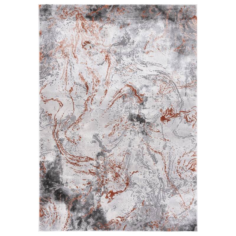 SAFAVIEH Craft Cupertina Modern & Contemporary Rug - 6'7" x 9' - Grey/Orange