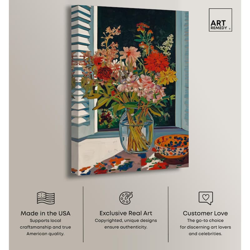 Vase on a Windowsill Canvas by Art Remedy, Gallery Wrapped