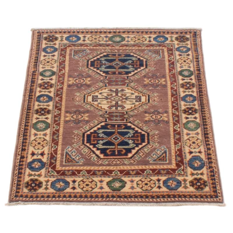ECARPETGALLERY Hand-knotted Uzbek Ghazni Brown Wool Rug - 2'8 x 3'9