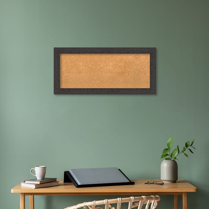 Rustic Plank Narrow Framed Natural Corkboard Bulletin Board