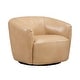 preview thumbnail 2 of 9, Liberty Furniture Donovan Leather Upholstered Swivel Accent Chair - Tan - Width 36" x Depth 33" x Height 28"