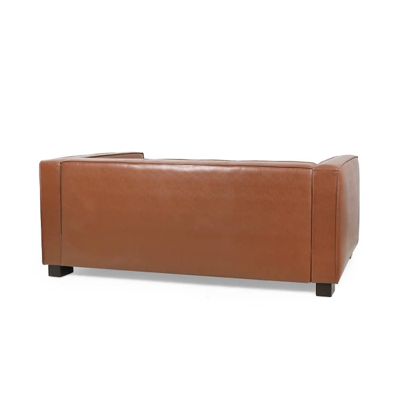 Goyette Faux Leather 3 Piece Club Chair and Sofa Set by Christopher Knight Home